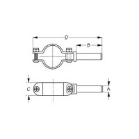 Zinc Plated Steel Clamp-On Oar Lock, Pair, 1/2