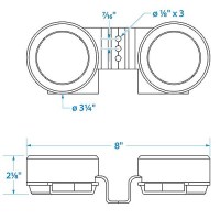 Seachoice Compact Electric Horns, 108 Db, Twin Horns W/ Stainless Steel Covers, 12V Dc Power, 8 Amp - 14521 - 50-14521F1