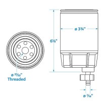 Seachoice 10 Micron Fuel/Water Separating Filter With See Thru Plastic Bowl For Outboards - 20931 - 50-20931 Superseded By: 50-22303F1
