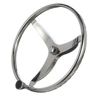 Seachoice Stainless Steel Sports Steering Wheel With Turning Knob - 28531 - 50-28531F1