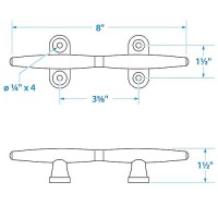 Seachoice Chrome Plated Polished Cast Brass Hollow Base Yacht Cleat - 30321 - 50-30321F1