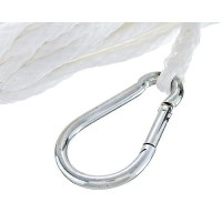 Seachoice 40211 Hollow-Braid Polypropylene Anchor Line, White, 3/8