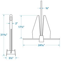 Seachoice 41740 Hot Dipped Galvanized Deluxe Anchor, Size 18S - 41740 - 50-41740F1