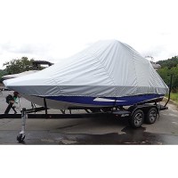 Carver 82123S11 Tournament Ski Boats W/Wide Or Pickle Fork Bow & Swim Platform - Over-The-Tower Cover, 23'6, Sun-Dura® Mist Gray - 82123S11 - 500-82123S11F1