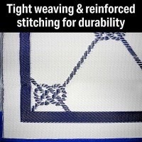 Fultyme Rv 6066 Outdoor Patio Mat, Blue/White, 8' X 16' - 8 X 16 Blue/White - 590-6066F1