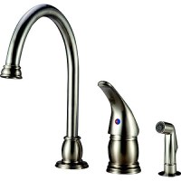 Dura Faucet Dfnmk301Sn Goose Neck Pedestal Kitchen Faucet, Satin Nickel - Df-Nmk301-Sn - 621-Dfnmk301Snf1