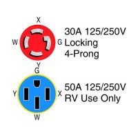 Parkpower 30450Gsa 30A 4-Wire Male To 50A Female Adapter-Generator - 30450Gsa - 679-30450Gsaf1