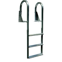 Dock Edge De2123F Aluminum Flip Up Wide Step Ladder, 3-Step - De2123F - 686-De2123Ff1