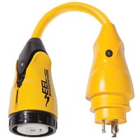 Marinco P30-504 Eel Pigtail Adapter Dock Side Male 30A 125V Locking To Boat Side Female 50A 125/250V Locking With Sealing Collar System - P30-504 - 69-P30504F1