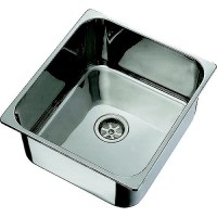 Ambassador S441711Brr Single Rectangle Stainless Steel Sink, Brushed - S44-1711-Br-R - 906-S441711Brrf1