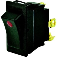 Bep 1001708 Rocker Switch, Off-On, Spst, Screw Terminals, Illuminated Red - 1001708 - 969-1001708F1